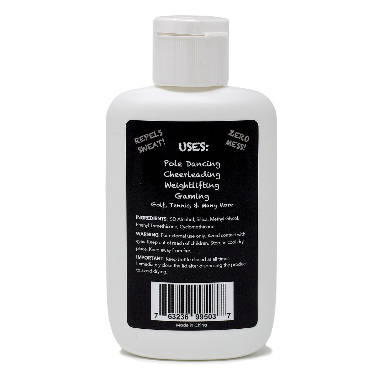 clear liquid chalk for cheerleading pole dancing back