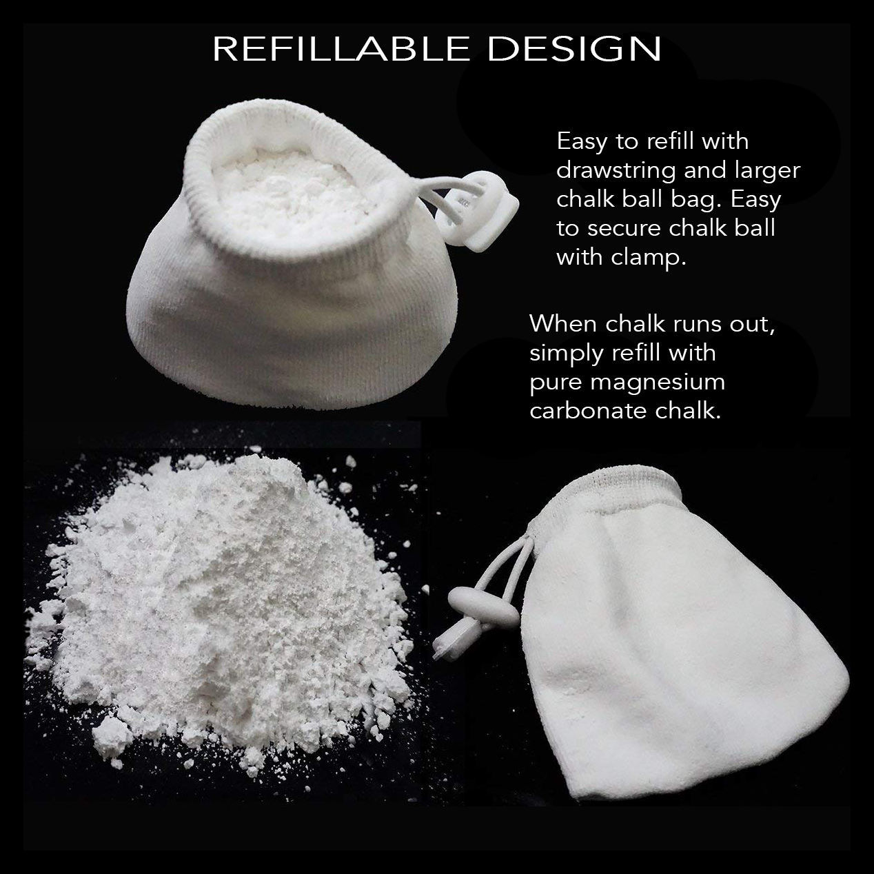 powder chalk for weightlifting gymnastics climbing refill