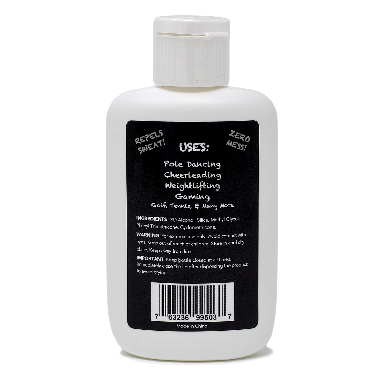 clear liquid chalk for cheerleading pole dancing back
